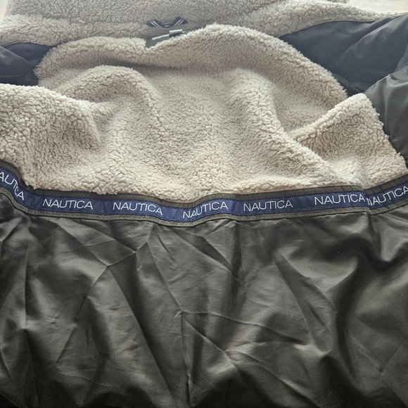 Nautica Women's Microfiber Parka Anorak Jacket with Faux Fur Hooded Trim Large - Picture 8 of 15